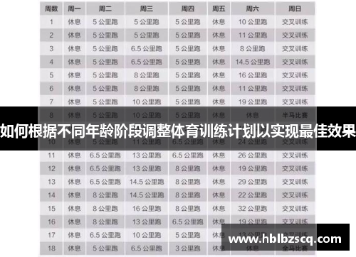 如何根据不同年龄阶段调整体育训练计划以实现最佳效果
